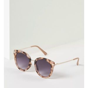 FAUX-TORTOISE ROUND SUNGLASSES